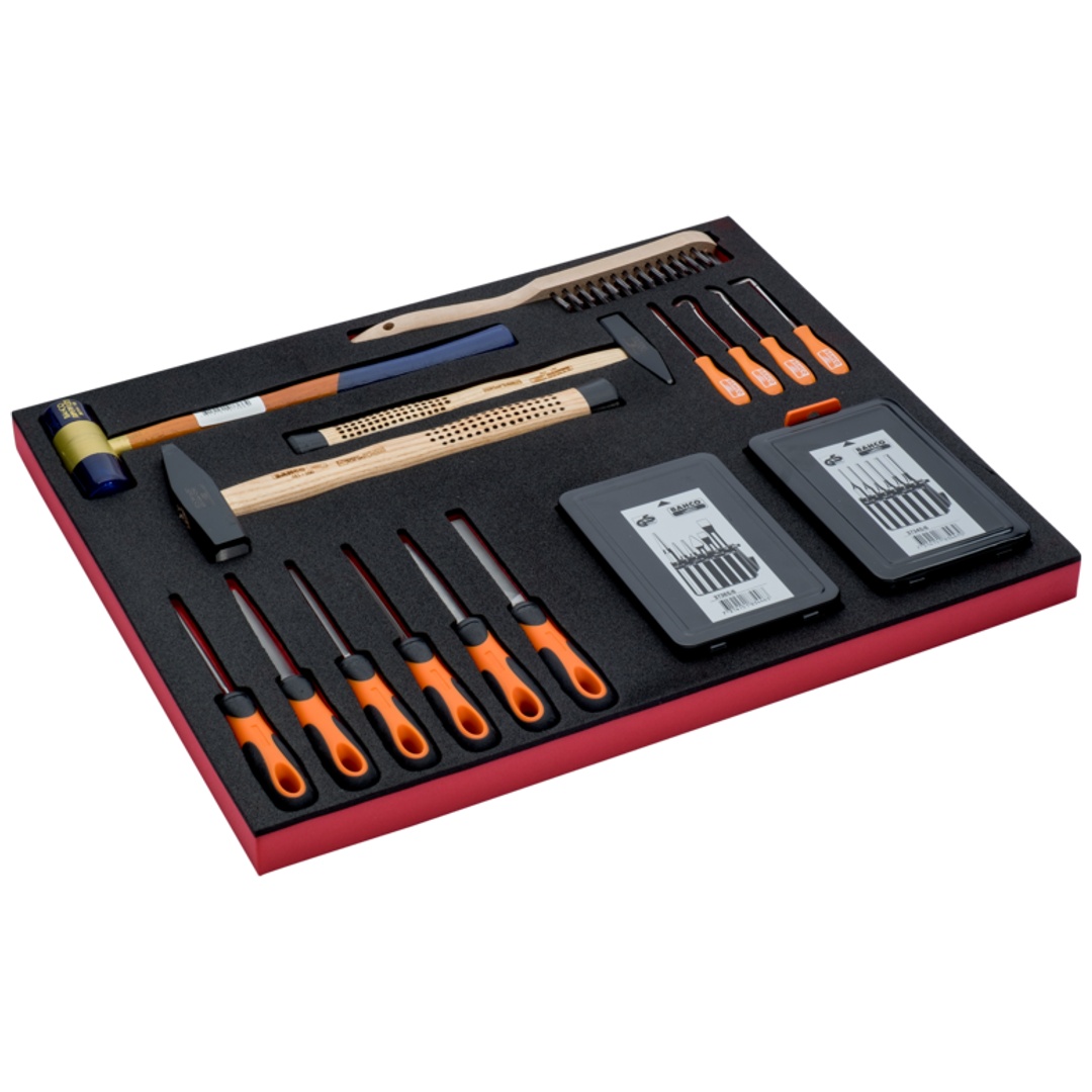 Bahco Fit&Go 3/3 Schaumstoffeinlage Satz Hammer und Feilen - 24-tlg.