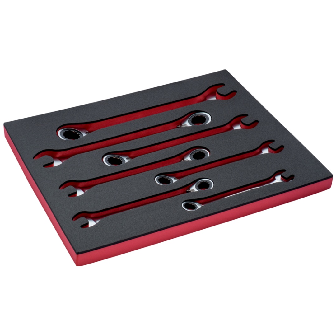 Bahco Fit&Go 3/3 Schaumstoffeinlage Satz Knarren-Ring-Maulschlüssel - 7-tlg.