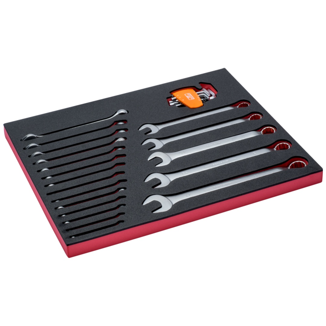 Bahco Fit&Go 3/3 Schaumstoffeinlage Satz Ring-Maulschlüssel, gekröpft - 28-tlg.