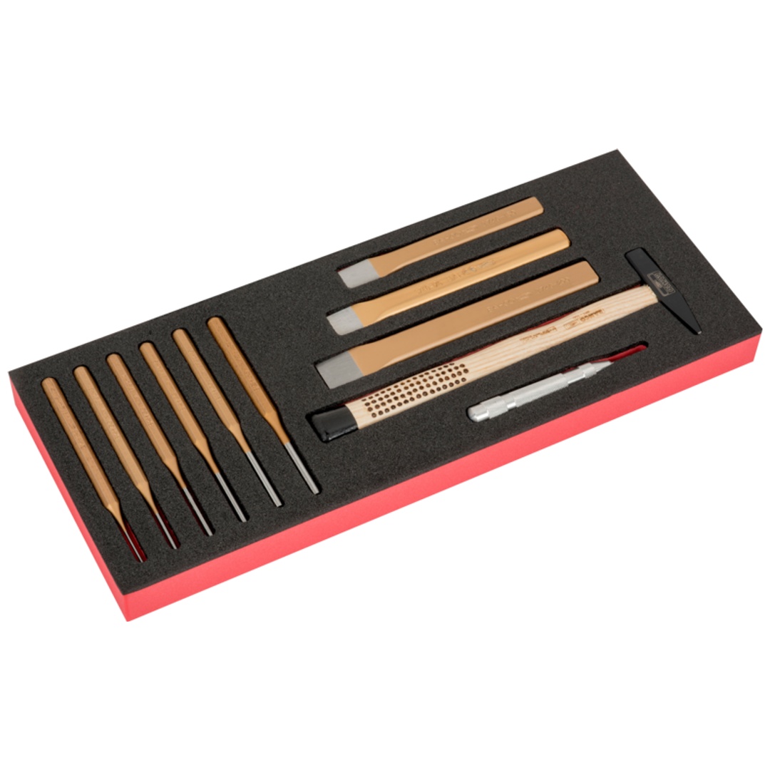 Bahco Fit&Go 1/3 Schaumstoffeinlage Satz Hammer/Flachmeißel/Splintentreiber - 11-tlg.