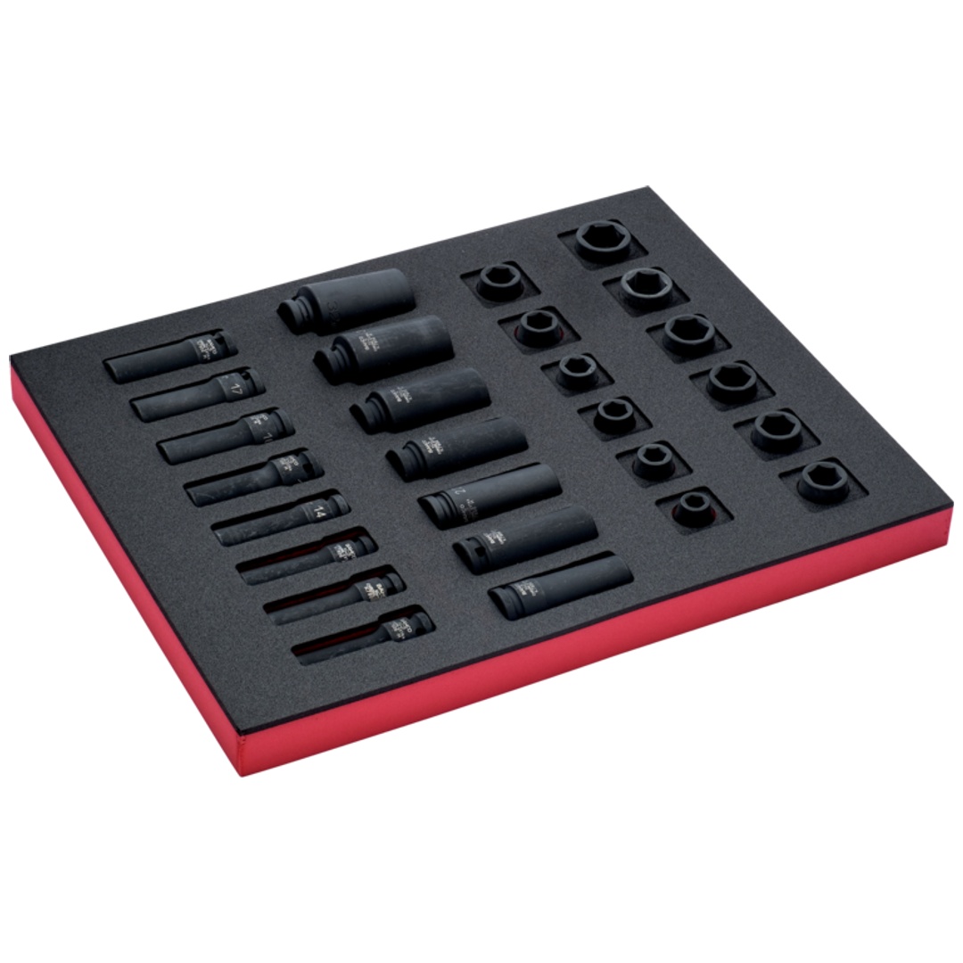 Bahco Fit&Go 2/3 Einlage mit 1/2-Kraft-Steckschlüsseleinsatz-Einsätzen - 27-tlg.