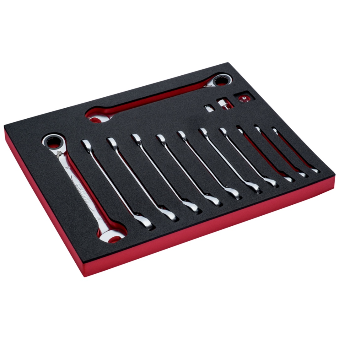 Bahco Fit&Go 2/3 Schaumstoffeinlage Knarren-Ring-Maulschlüssel-Satz - 15-tlg.