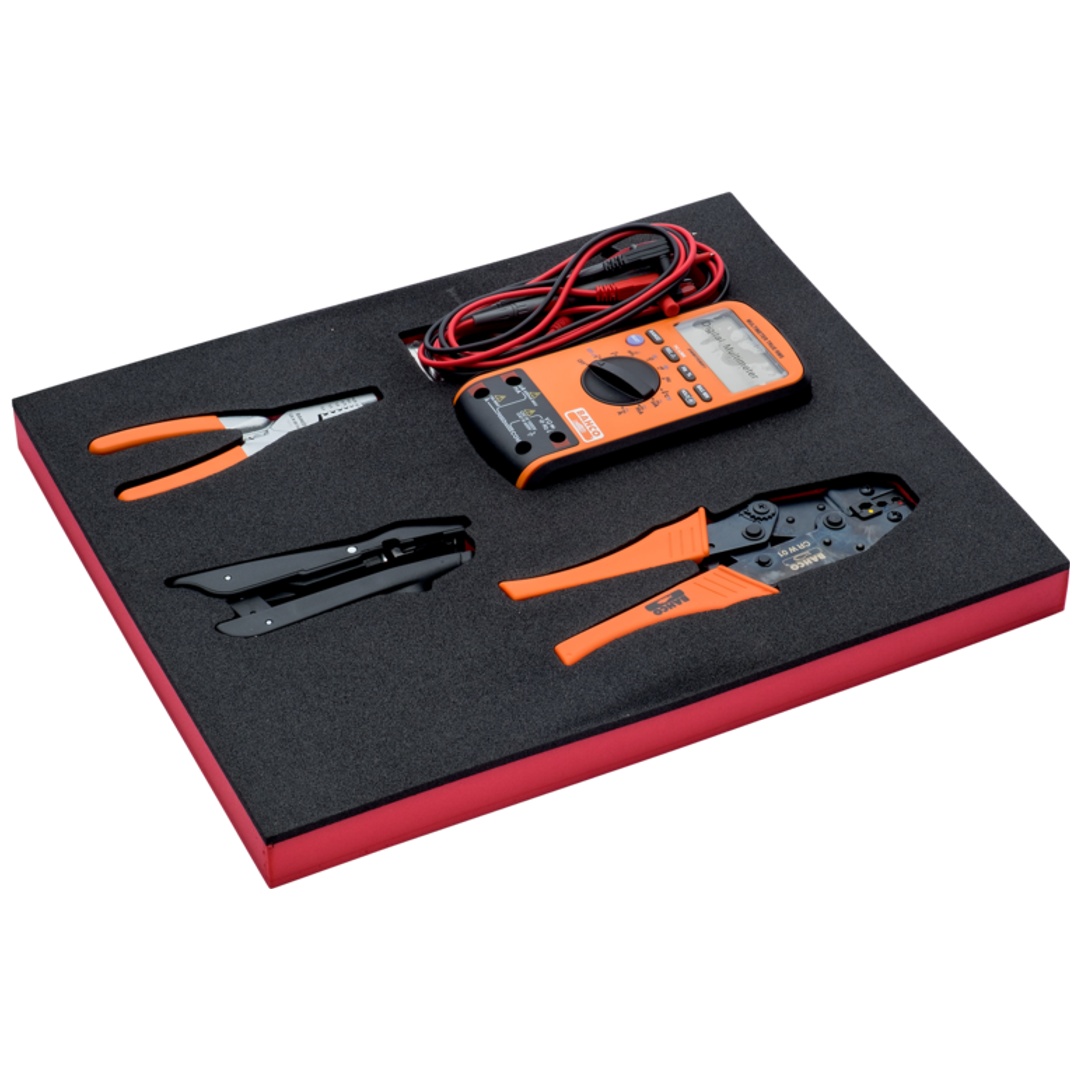 Bahco Fit&Go 2/3 Schaumstoffeinlage Crimpzangen-/Multimeter-Satz - 4-tlg.