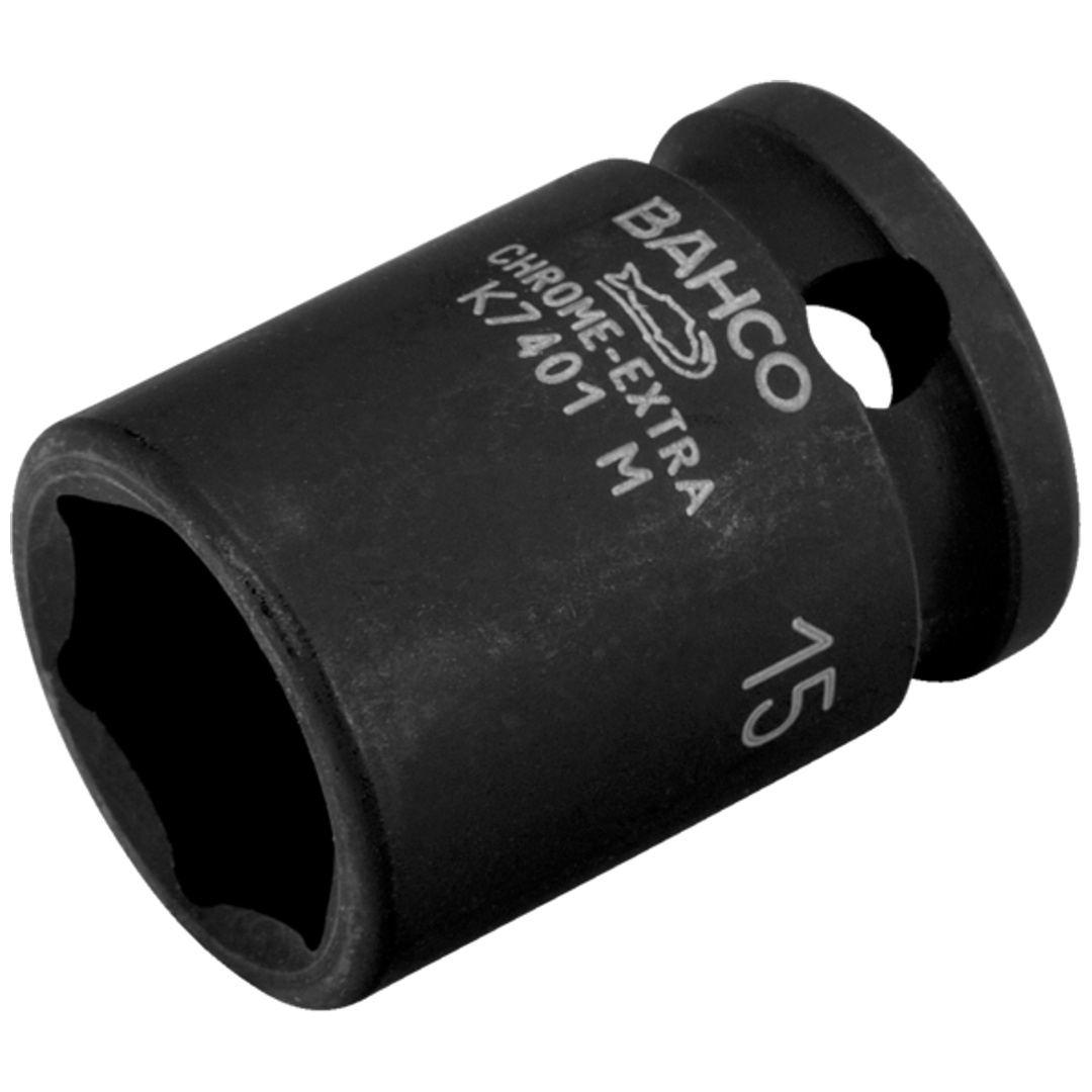 Bahco 3/8 Kraft-Steckschlüssel-Einsatz, Sechskant, 22 mm, phosphatiert