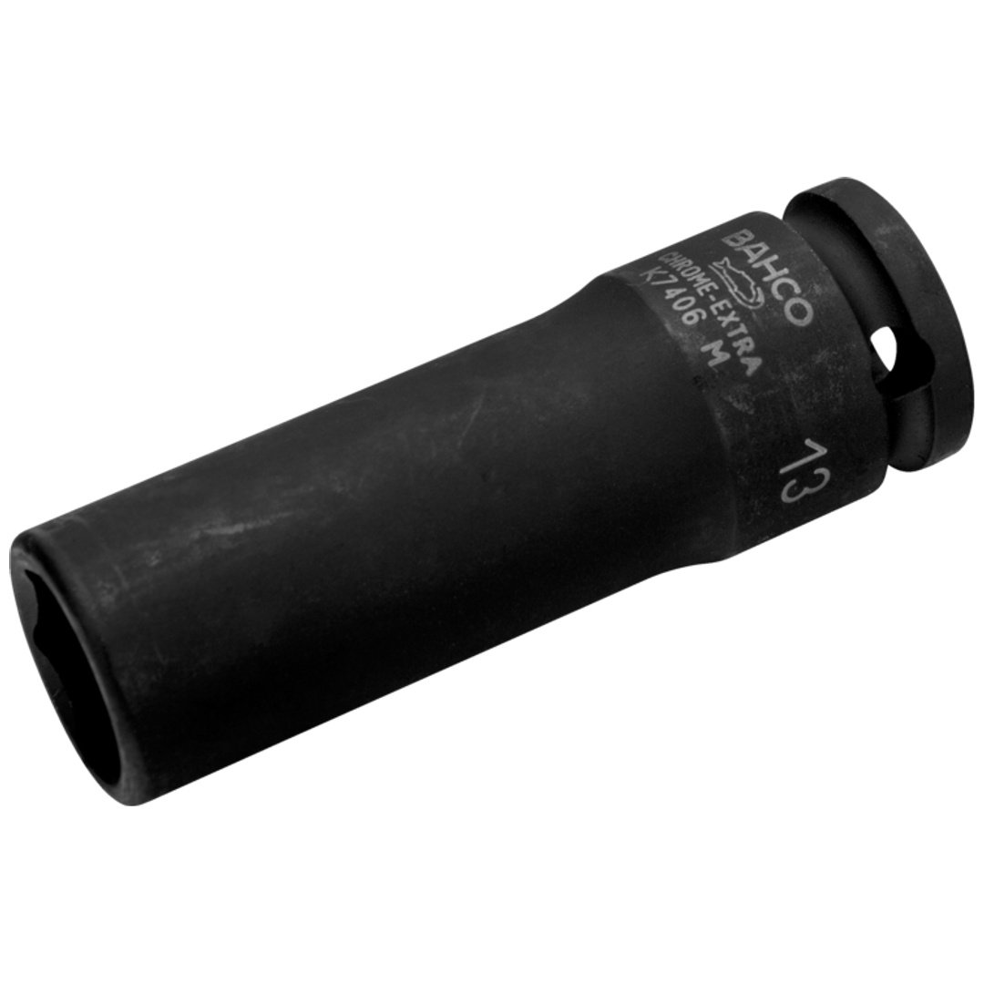 Bahco 3/8 Kraft-Steckschlüssel-Einsatz, lang, Sechskant, 10 mm, phosphatiert
