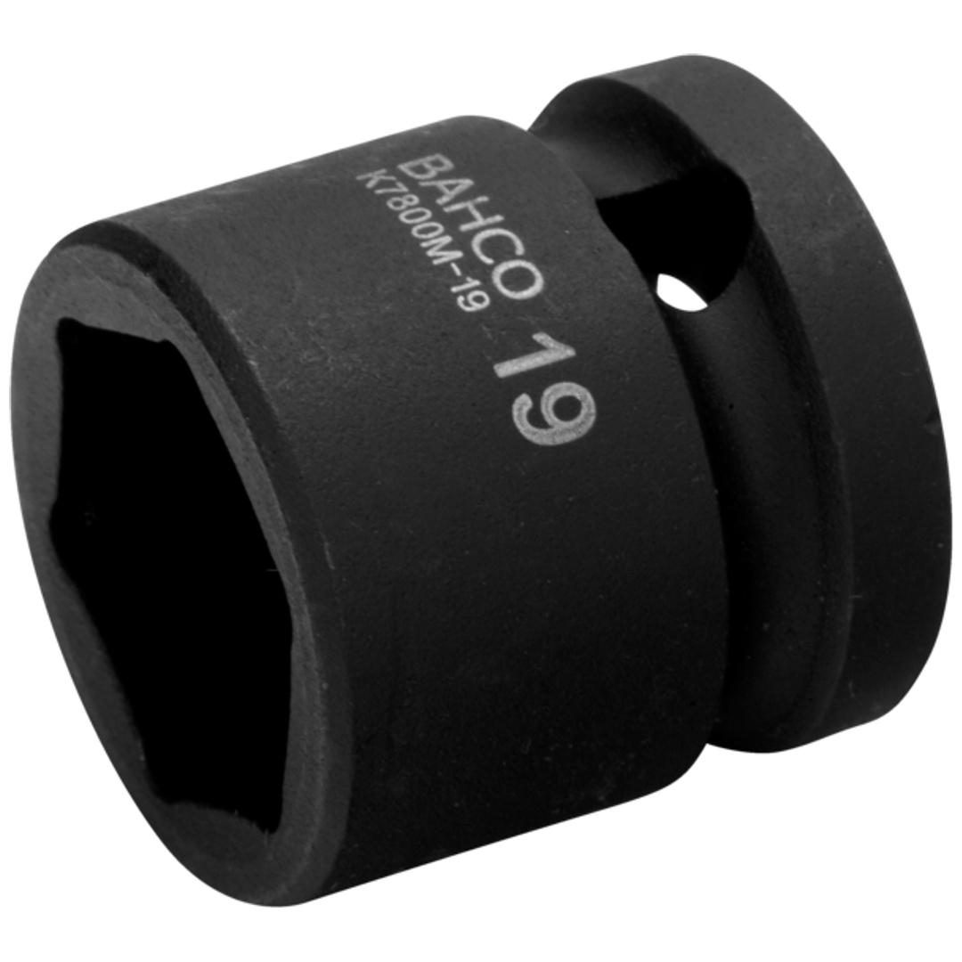 Bahco 1/2 Kraft-Steckschlüssel-Einsatz, ultrakurz, Sechskant, 10 mm, phosphatiert
