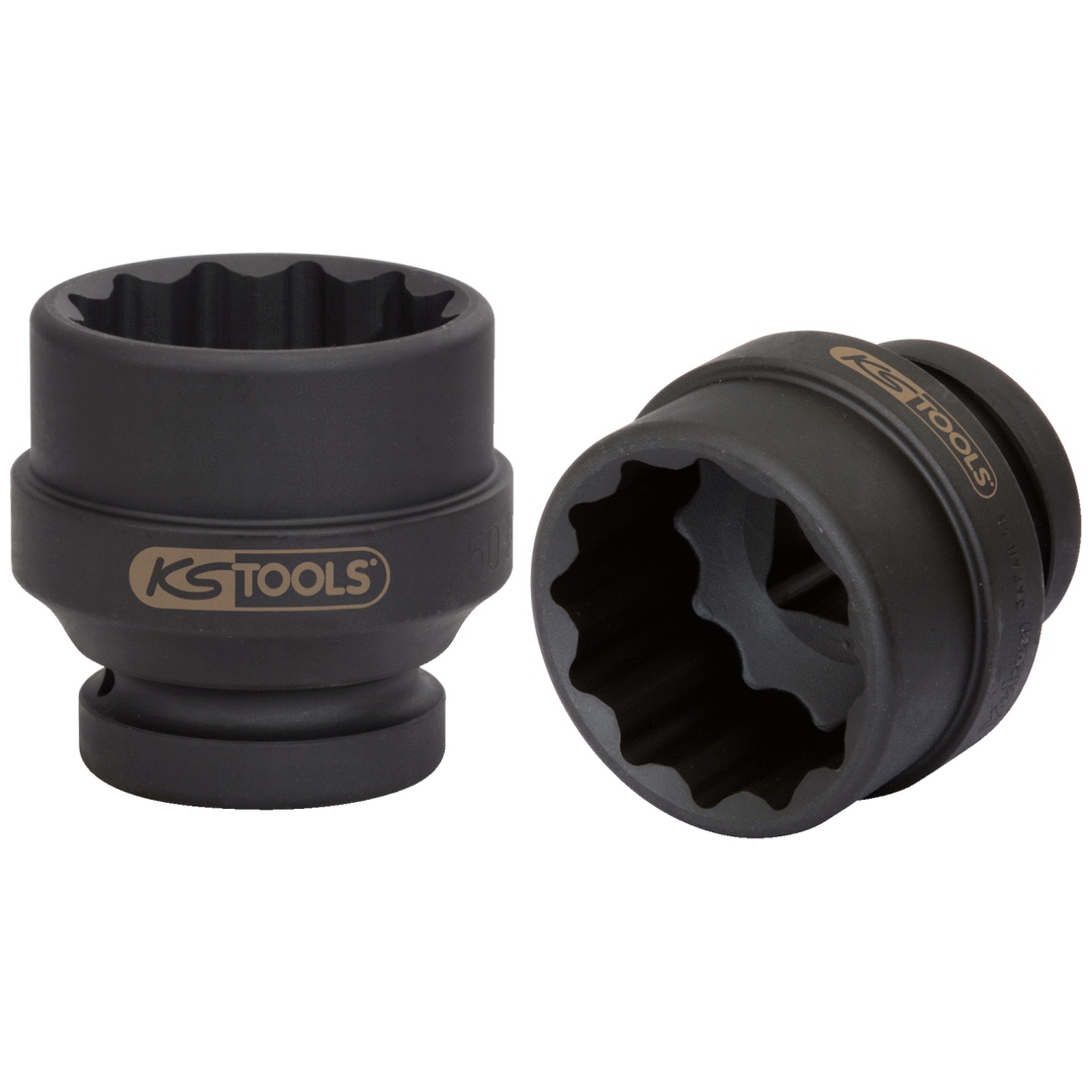 KS Tools 1 12-kant-Kraft-Stecknuss, kurz, 55 mm