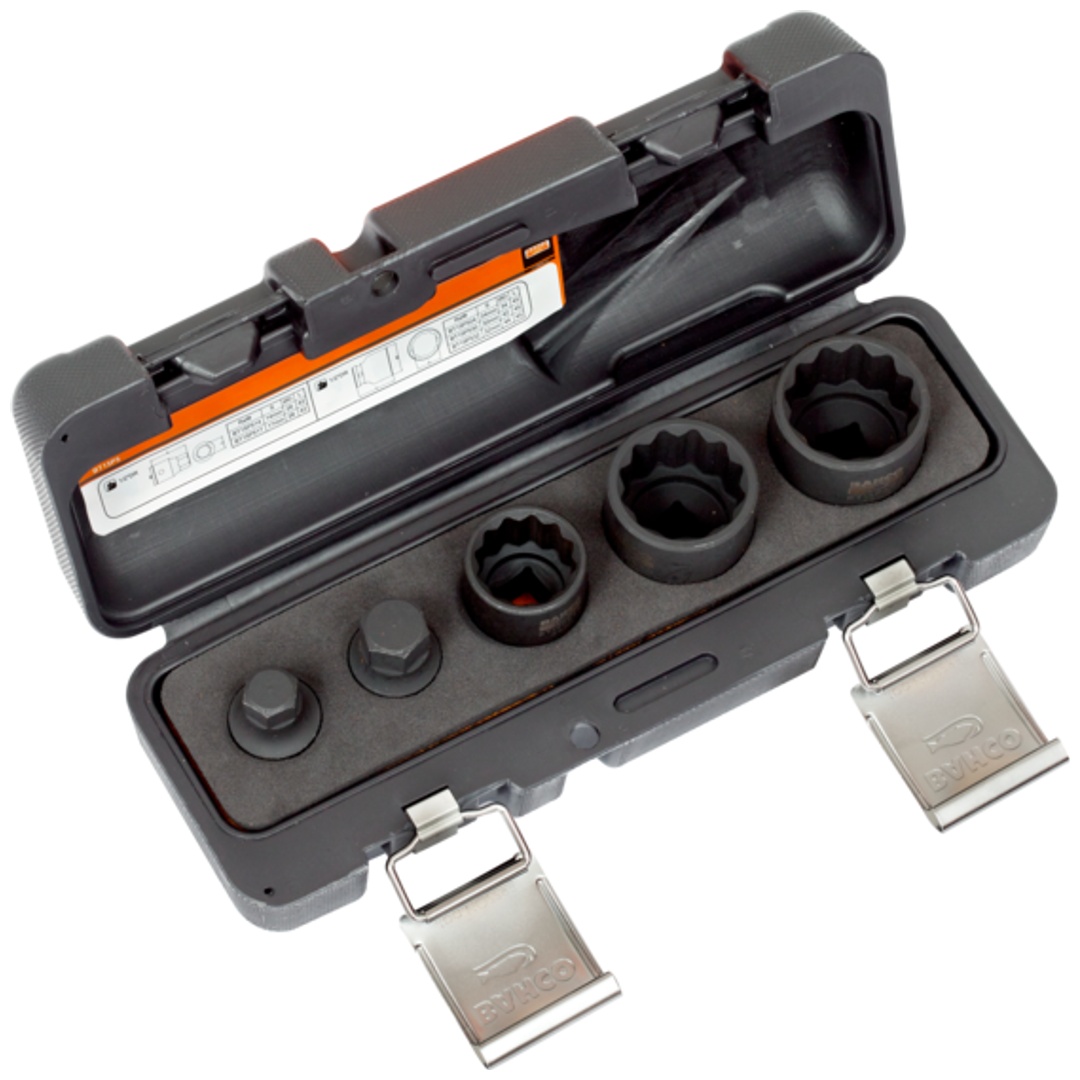 Bahco 1/2 Kraft-Steckschlüssel- und Bitsatz (Bits 14+17mm, Einsätze 24,30,32mm)