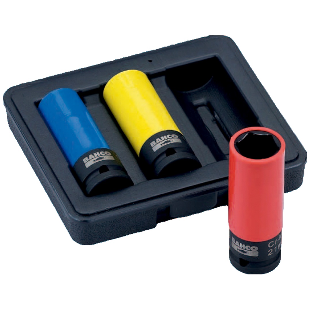 Bahco Kraft-Steckschlüssel-Satz, 17, 19 und 21 mm