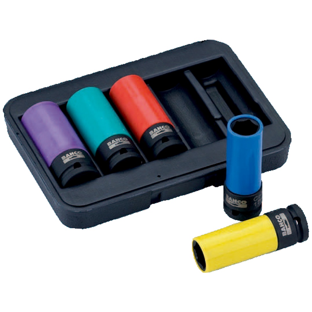 Bahco Kraft-Steckschlüssel-Satz mit 17, 19, 21, 22 und 24 mm