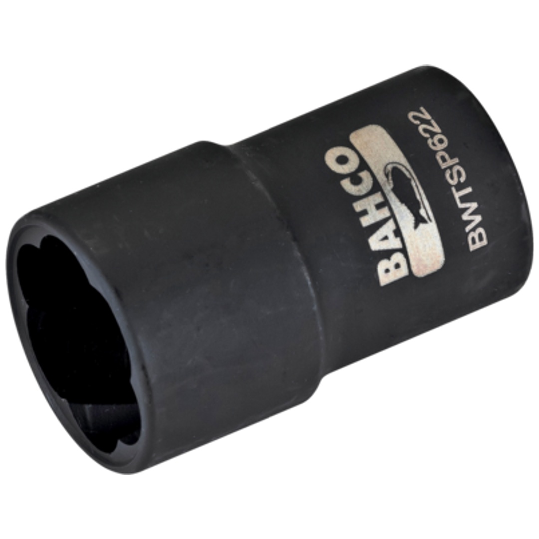 Bahco 1/2 Spezial Steckschlüssel-Einsatz zum Lösen defekter Muttern oder Schraubköpfe, 24 mm, tief