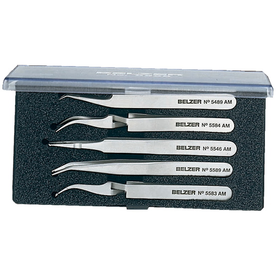 Bahco Satz SMD-Pinzetten aus Edelstahl - 5-tlg. - 1