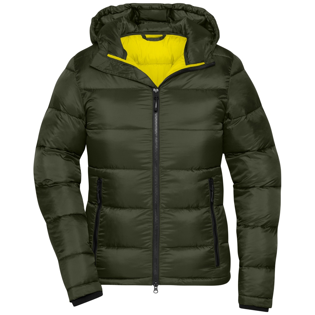 James & Nicholson Winterjacke Damen JN1167 Gr. L deep-forest/yellow