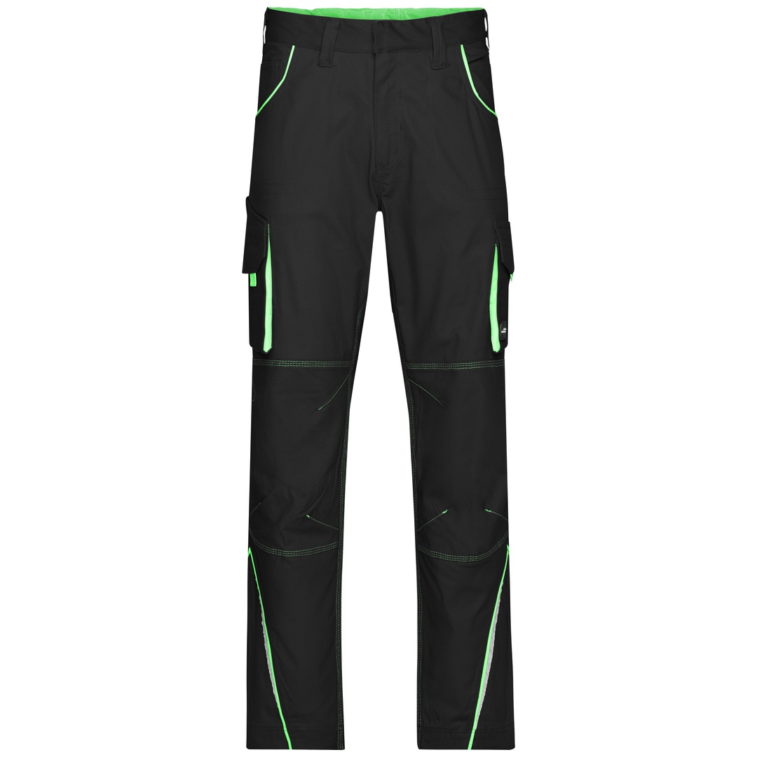 James & Nicholson Funktionelle Arbeitshose JN847 Gr. 25 black/lime-green