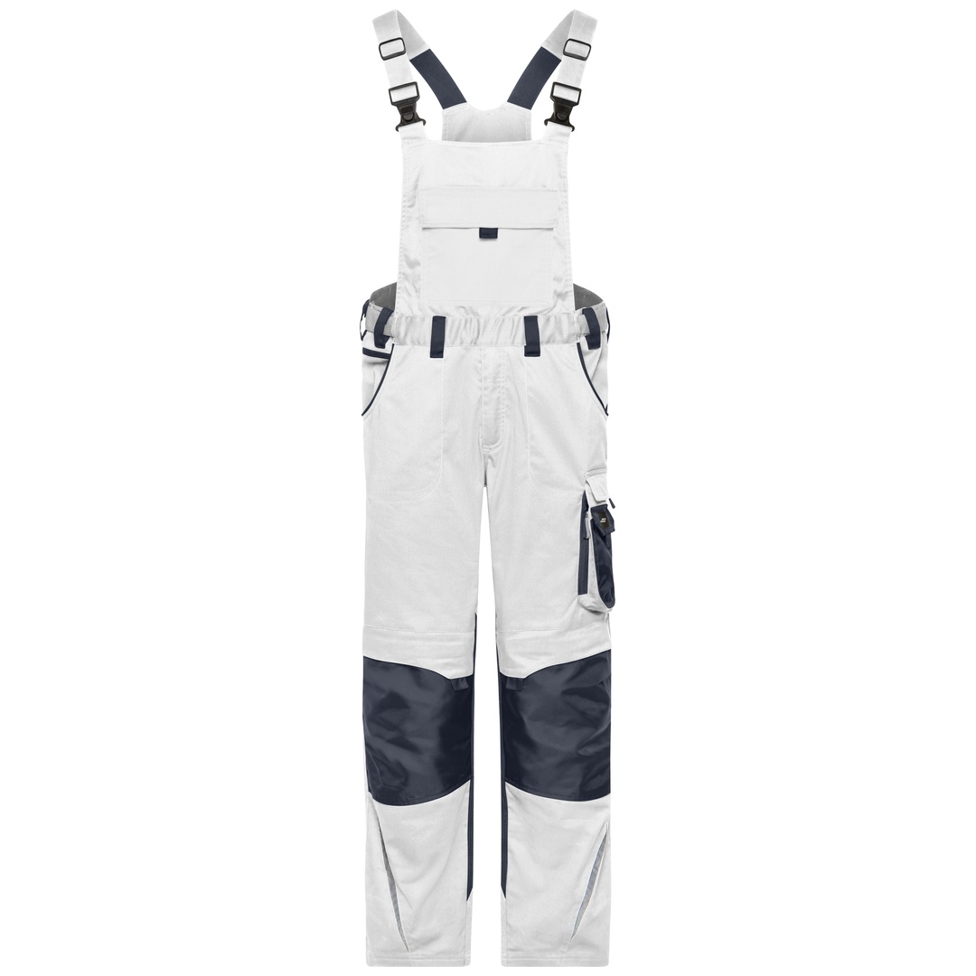 James & Nicholson Latzhose mit elastischen Bund JN1833 Gr. 48 white/carbon