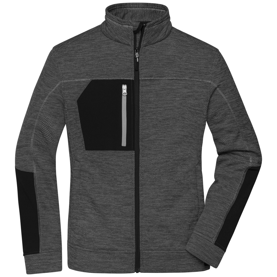 James & Nicholson Fleecejacke Damen JN1817 Gr. XS black-melange/black/silver