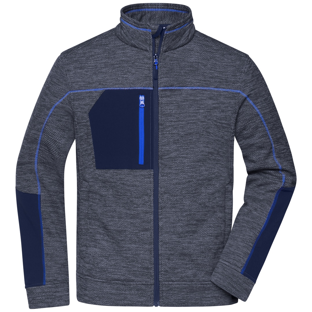 James & Nicholson Fleecejacke Herren JN1818 Gr. 2XL navy-melange/navy/royal