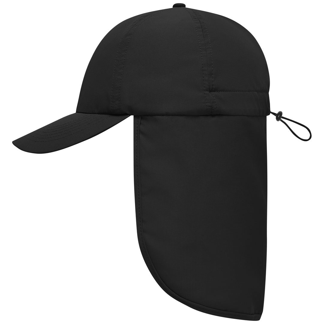 myrtle beach 6 Panel Kappe mit langem Nackenschutz MB6243 Einheitsgröße black