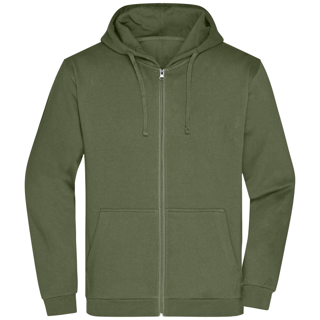 James & Nicholson Sweatjacke mit Kapuze Herren JN756 Gr. S olive