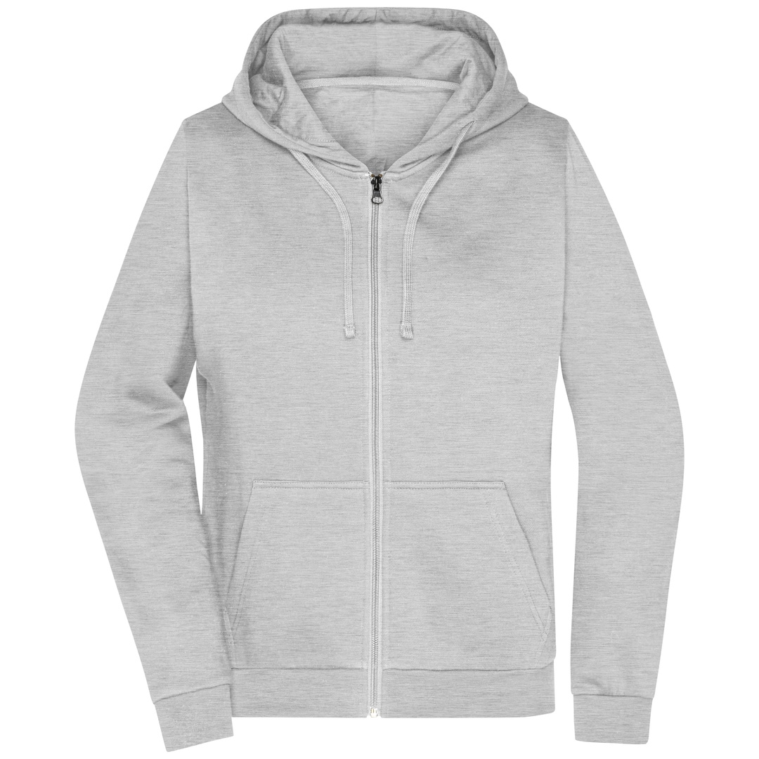 James & Nicholson Sweatjacke mit Kapuze Damen JN755 Gr. M grey-heather