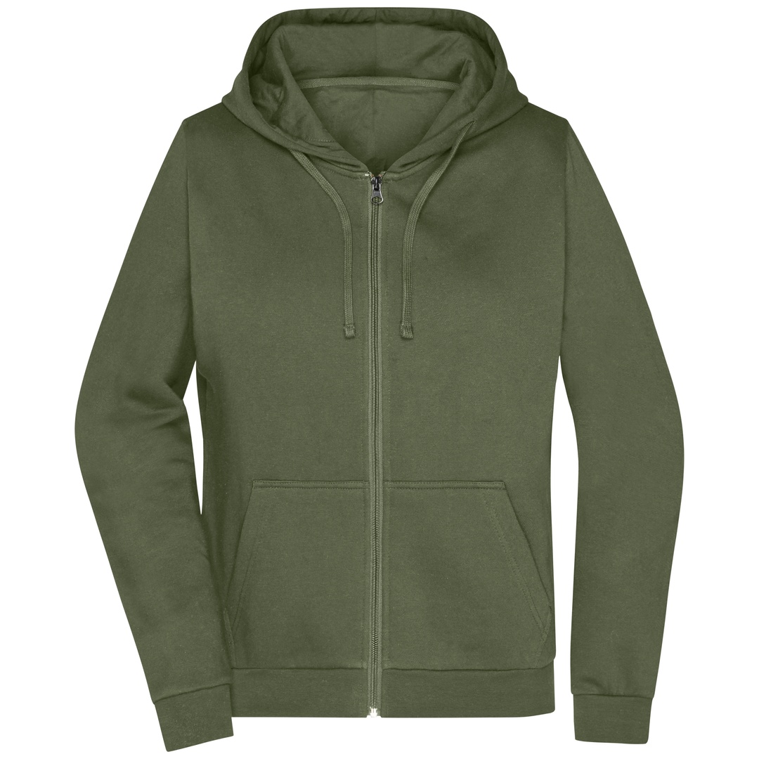 James & Nicholson Sweatjacke mit Kapuze Damen JN755 Gr. XS olive