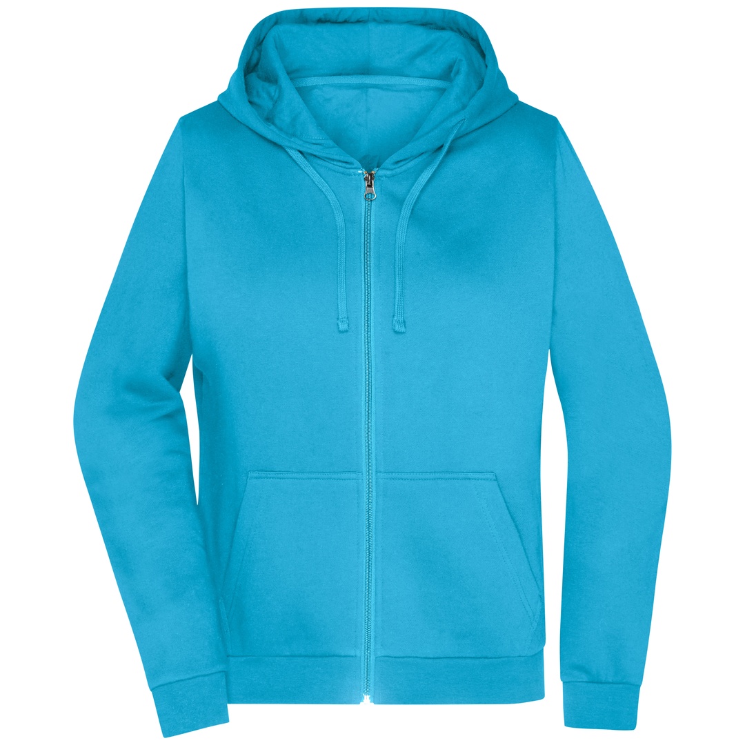 James & Nicholson Sweatjacke mit Kapuze Damen JN755 Gr. L turquoise