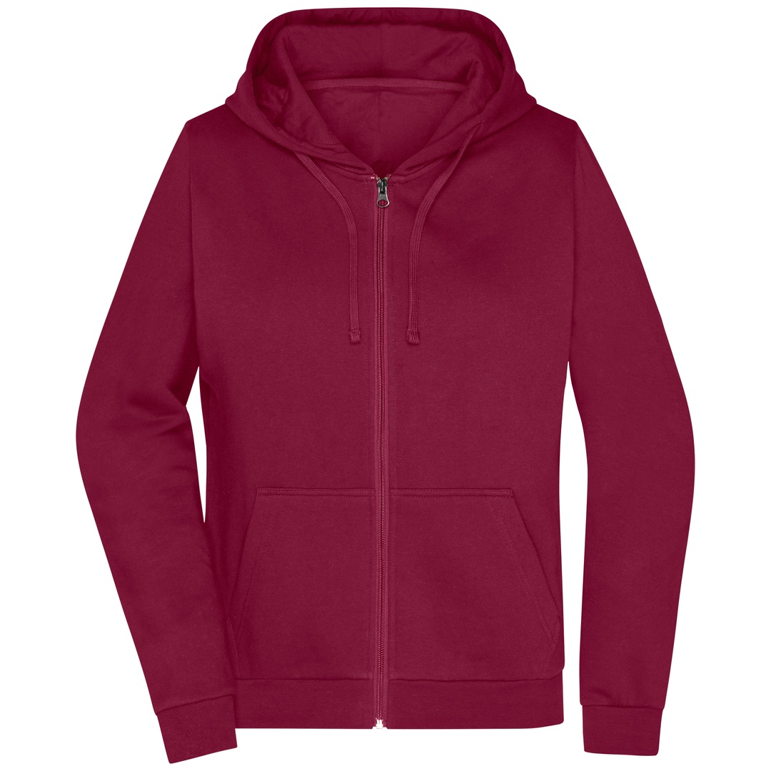 James & Nicholson Sweatjacke mit Kapuze Damen JN755 Gr. M wine