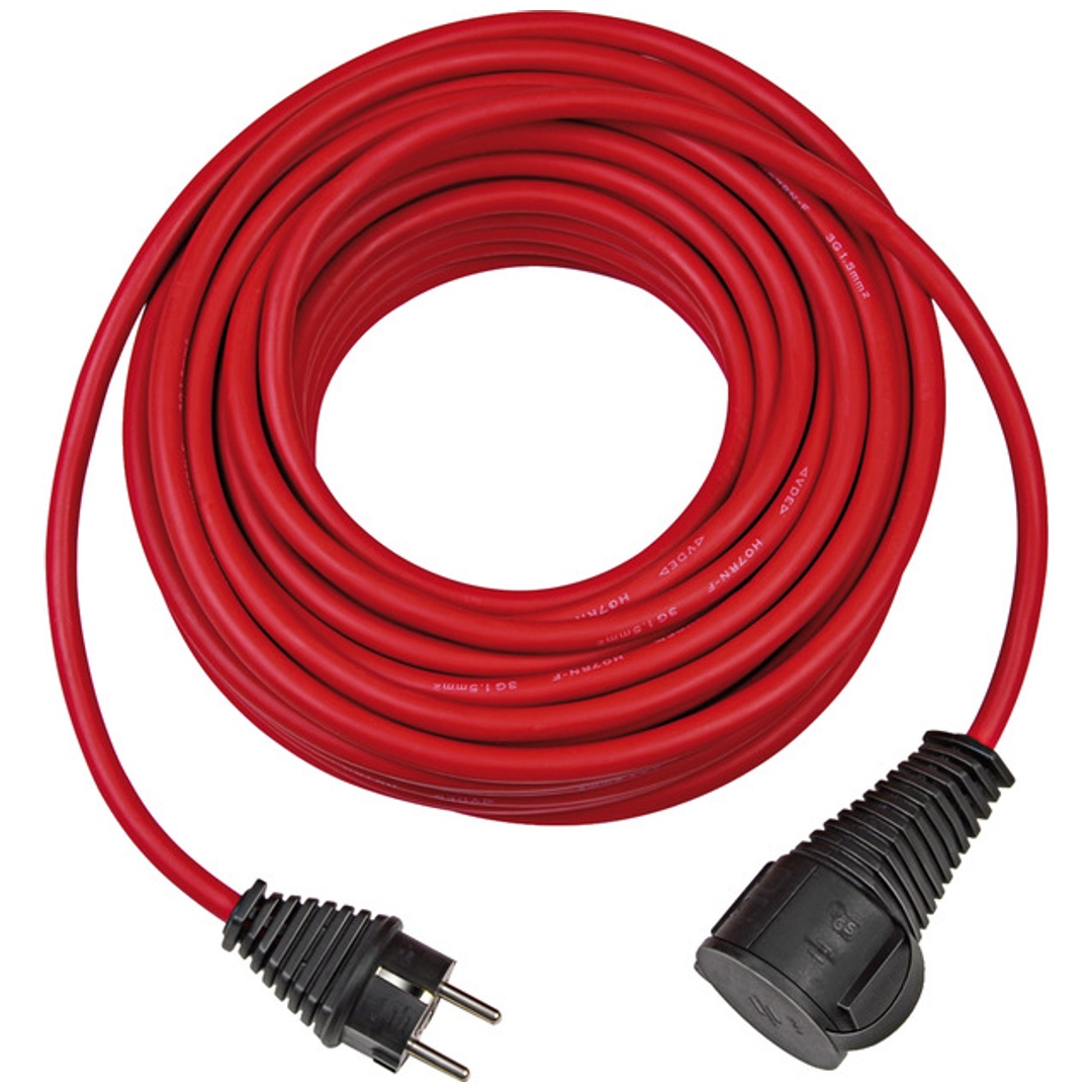 Brennenstuhl Baustellen-Verlängerungskabel, 10 m Kabel IP44, rot