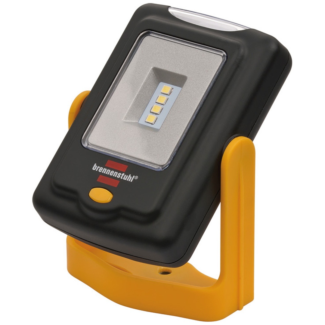 Brennenstuhl LED Taschenlampe / SMD LED-Universalleuchte in praktischem Taschenformat (360° drehbar, einklappbarer Haken, vielseitig einsetzbar) schwa