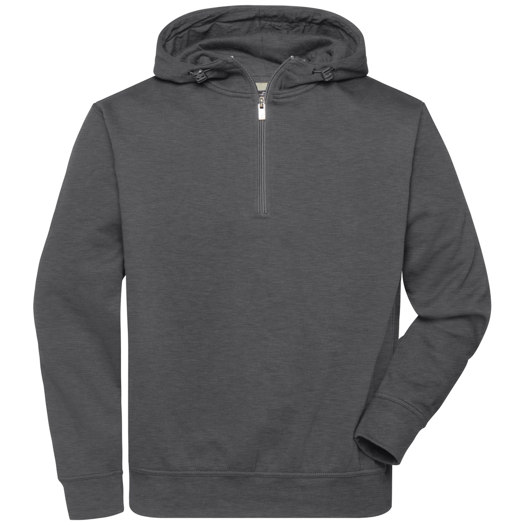 James & Nicholson Sweatshirt mit Reißverschluss und Kapuze JN839 Gr. 3XL dark-melange