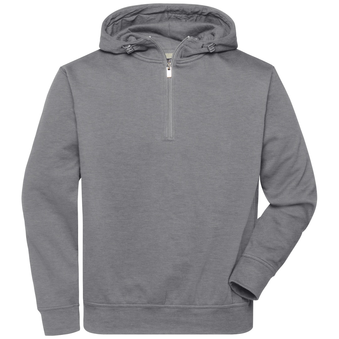 James & Nicholson Sweatshirt mit Reißverschluss und Kapuze JN839 Gr. L light-melange