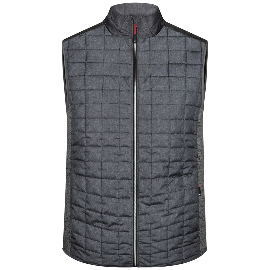 James & Nicholson Weste Materialmix Herren JN740 Gr. M grey-melange/anthracite-melange