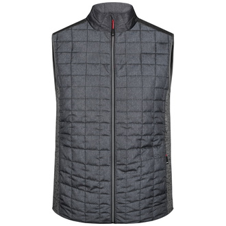 James & Nicholson Weste Materialmix Herren JN740 Gr. 3XL grey-melange/anthracite-melange