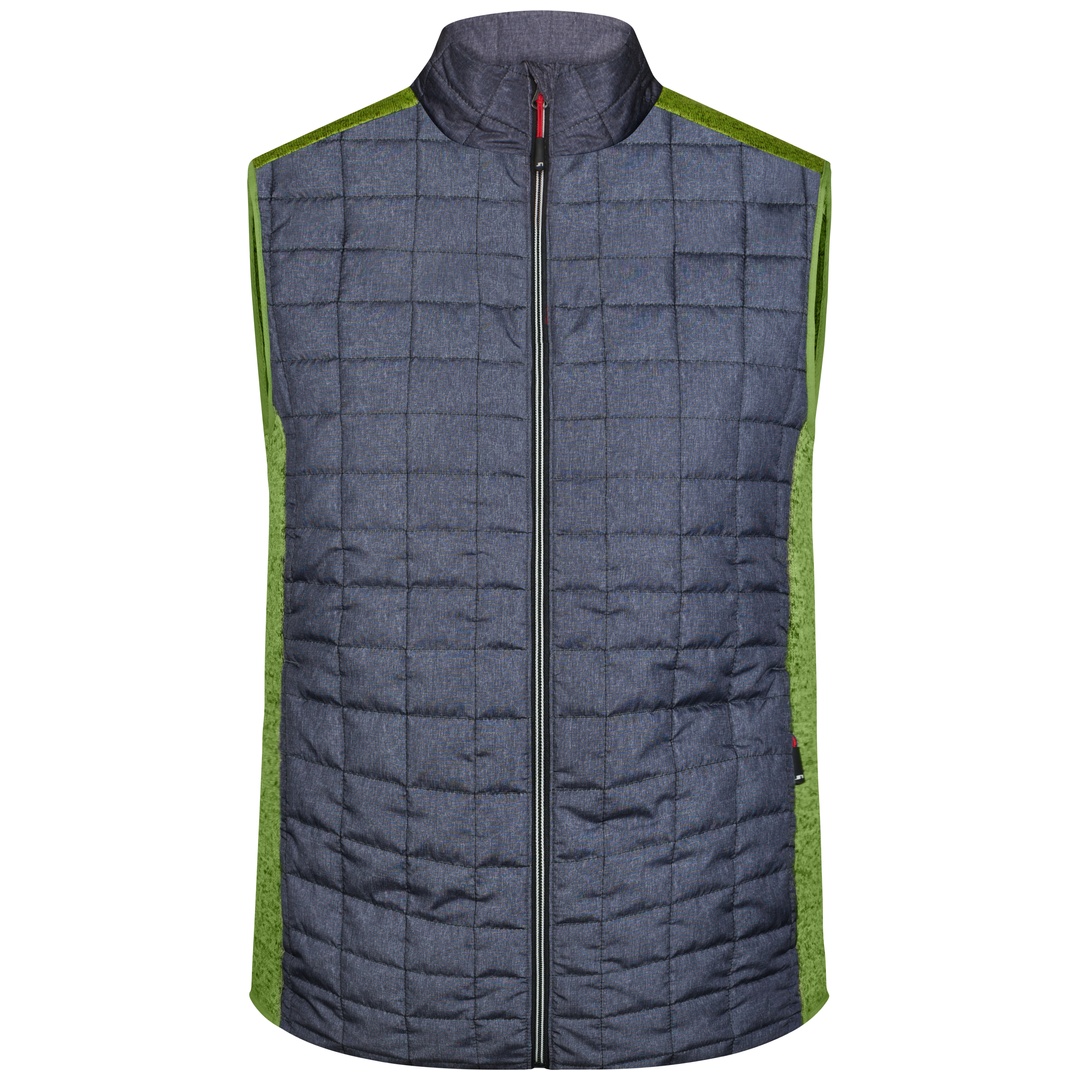 James & Nicholson Weste Materialmix Herren JN740 Gr. S kiwi-melange/anthracite-melange