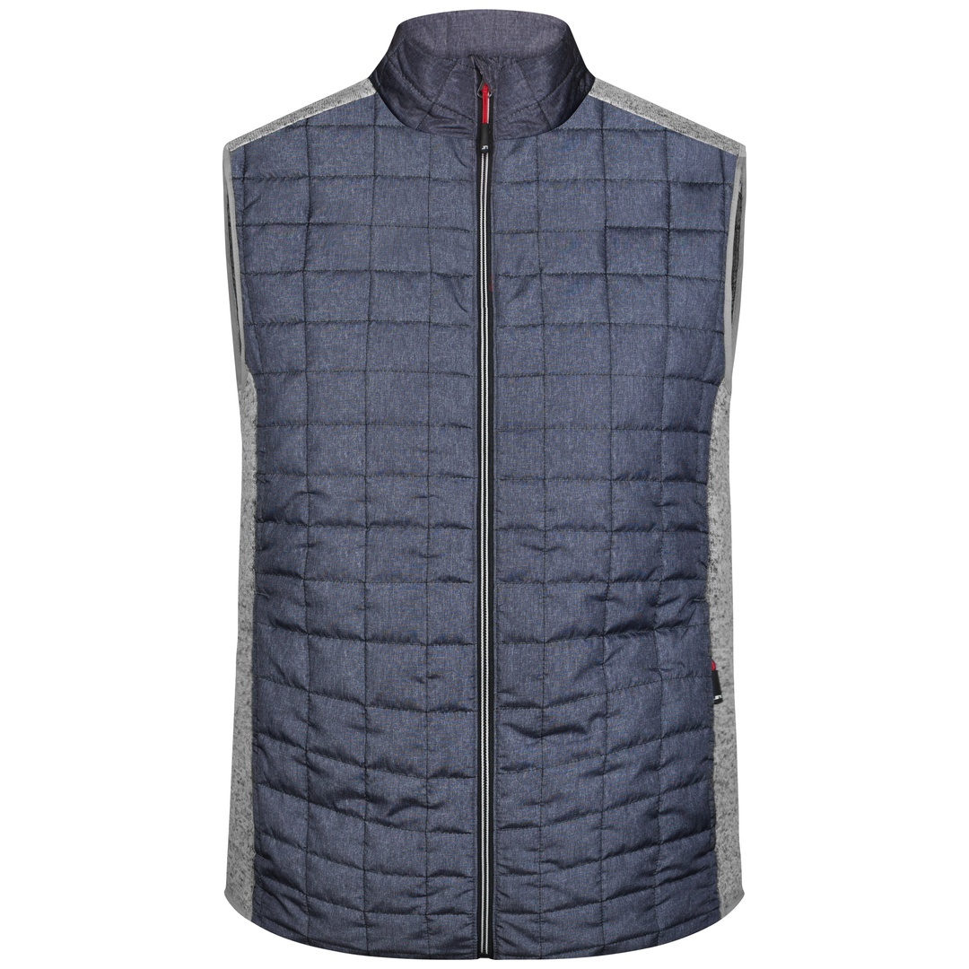 James & Nicholson Weste Materialmix Herren JN740 Gr. S light-melange/anthracite-melange