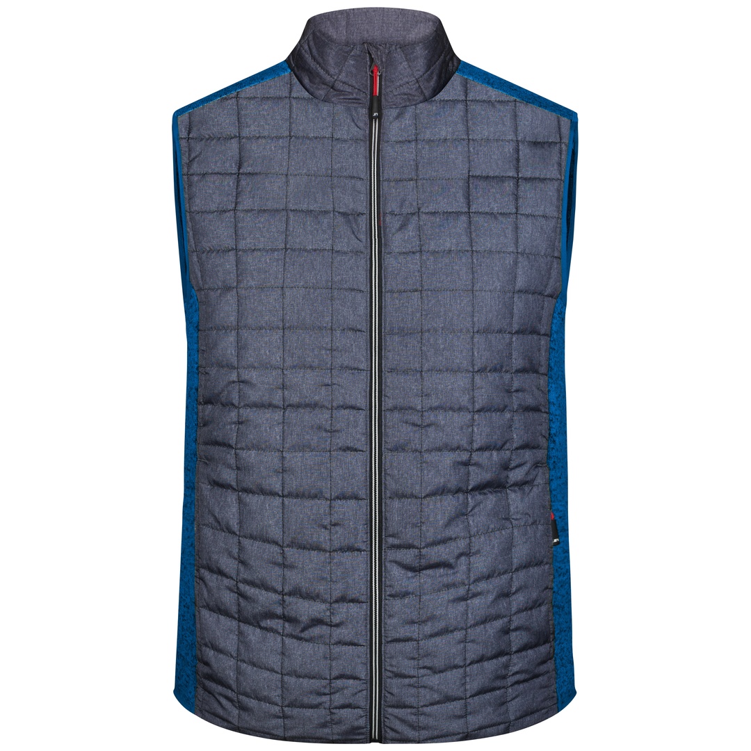 James & Nicholson Weste Materialmix Herren JN740 Gr. L royal-melange/anthracite-melange