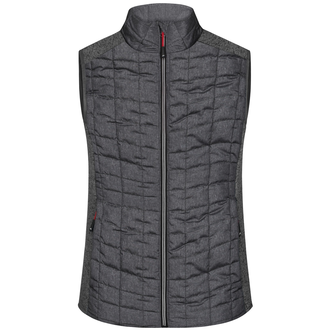 James & Nicholson Weste Materialmix Damen JN739 Gr. S grey-melange/anthracite-melange