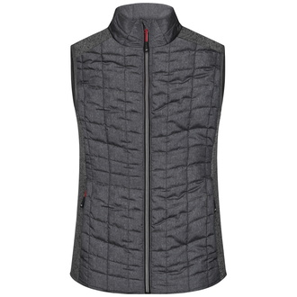 James & Nicholson Weste Materialmix Damen JN739 Gr. L grey-melange/anthracite-melange