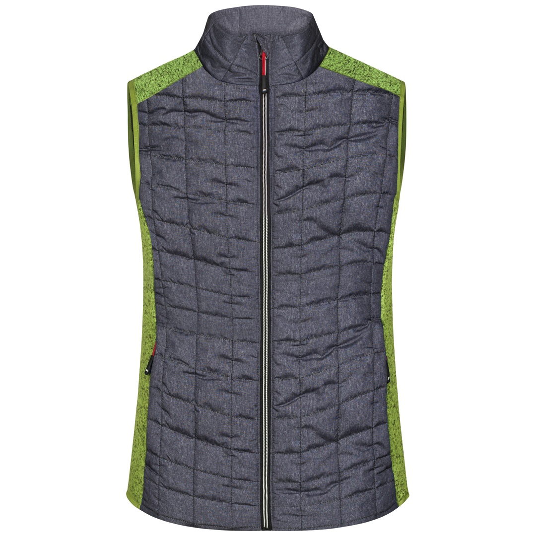 James & Nicholson Weste Materialmix Damen JN739 Gr. S kiwi-melange/anthracite-melange