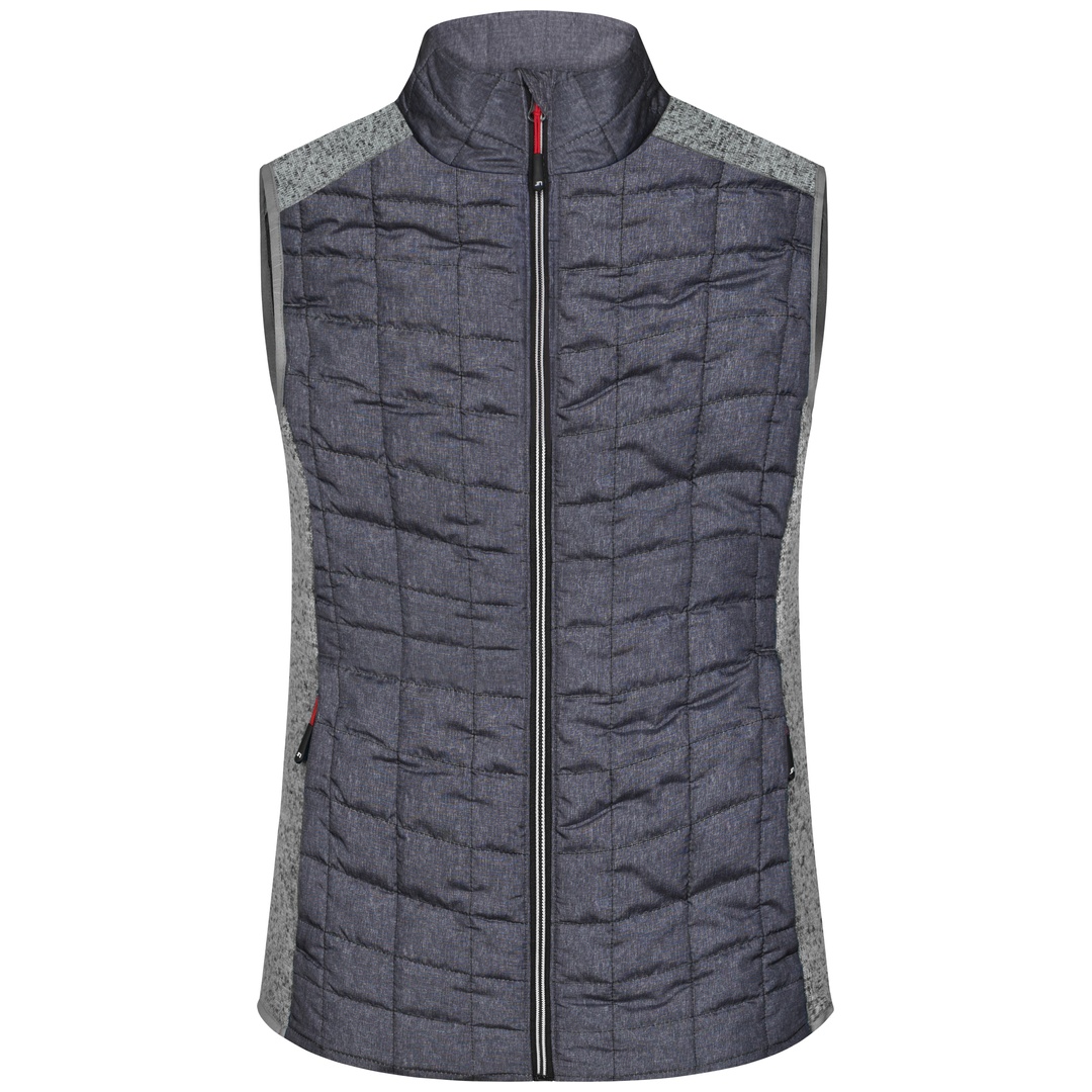 James & Nicholson Weste Materialmix Damen JN739 Gr. L light-melange/anthracite-melange