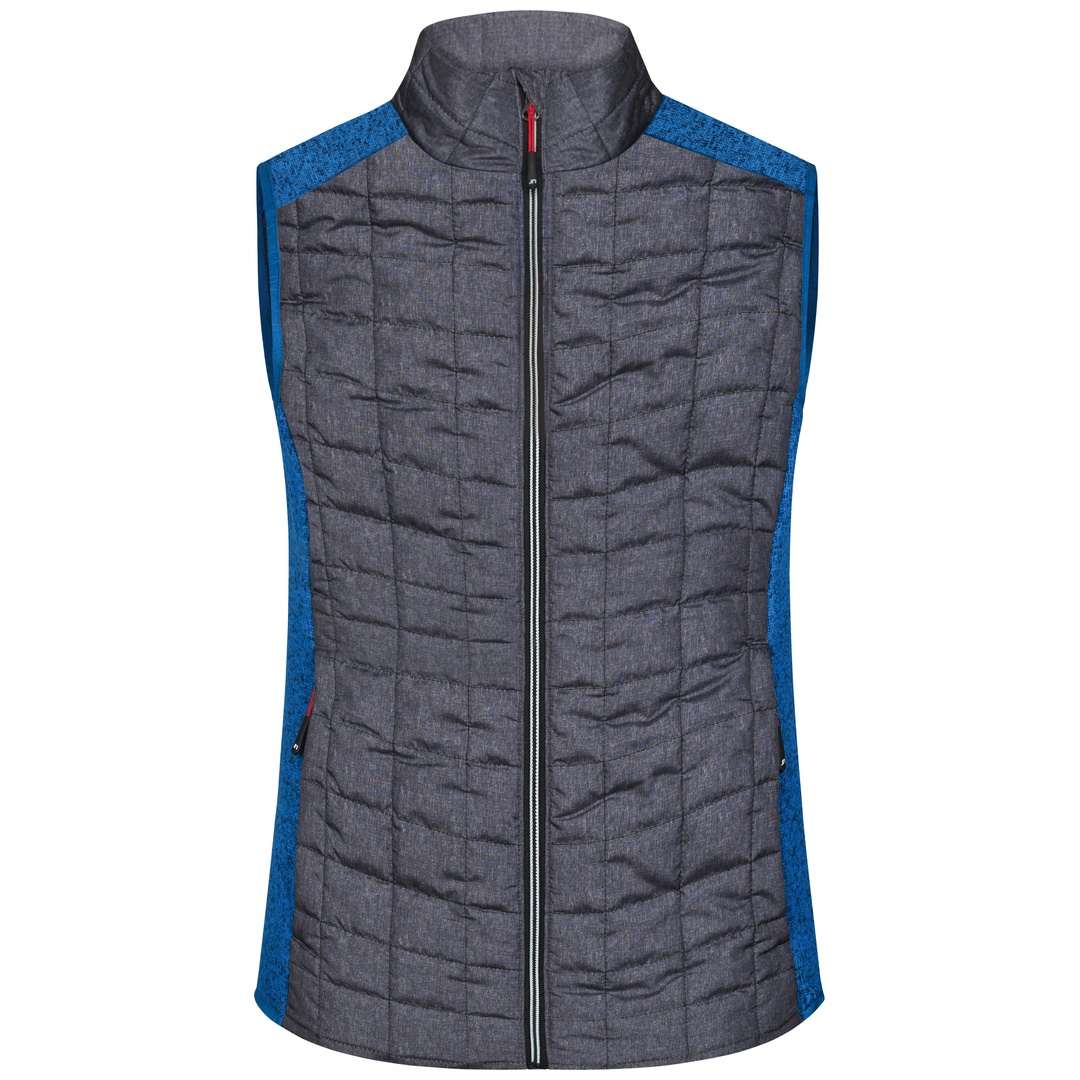 James & Nicholson Weste Materialmix Damen JN739 Gr. M royal-melange/anthracite-melange