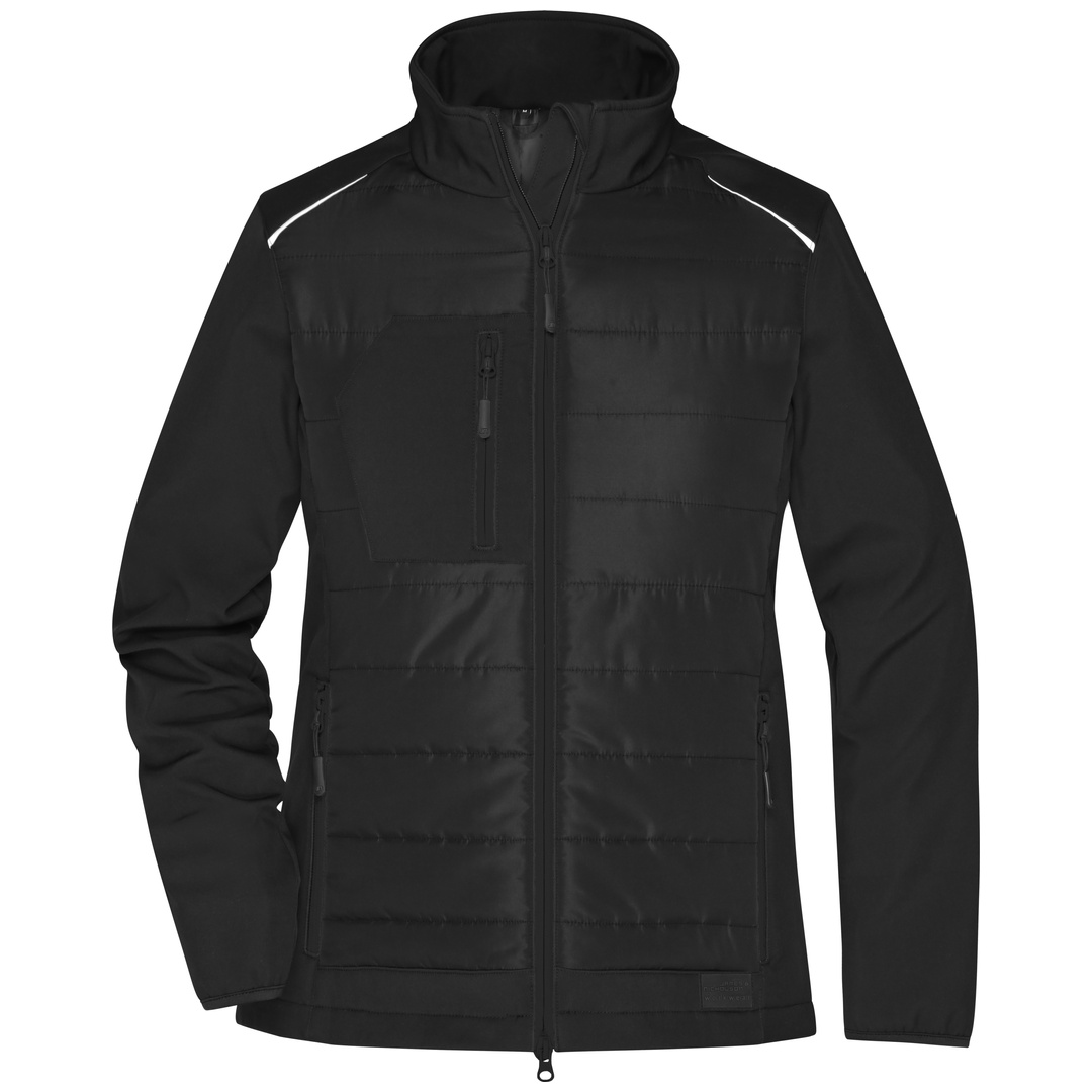 James & Nicholson Softshelljacke Materialmix Damen JN1819 Gr. XL black/black