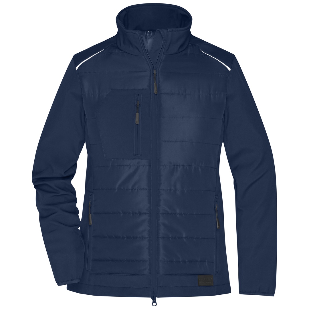 James & Nicholson Softshelljacke Materialmix Damen JN1819 Gr. L navy/navy