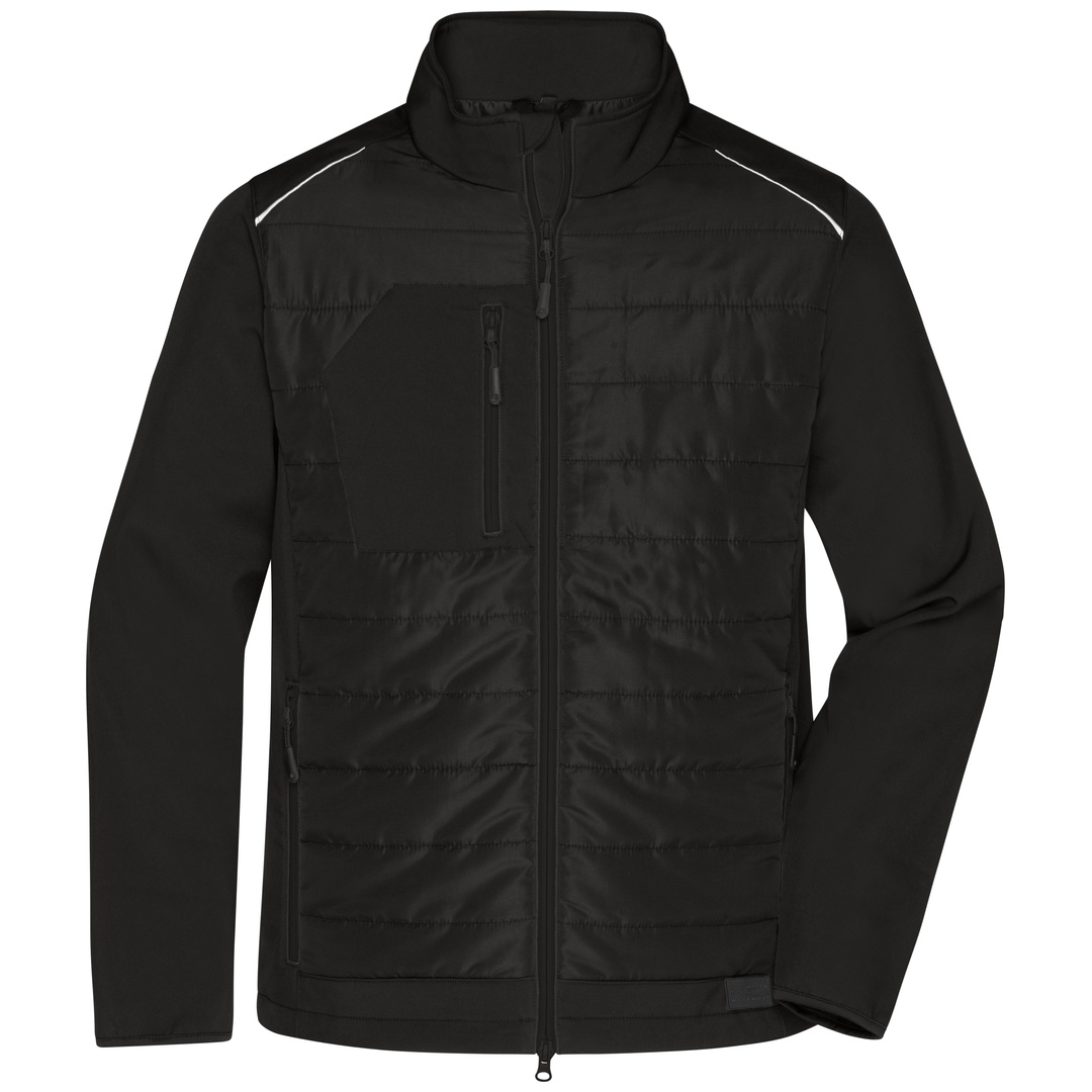 James & Nicholson Softshelljacke Materialmix Herren JN1820 Gr. L black/black