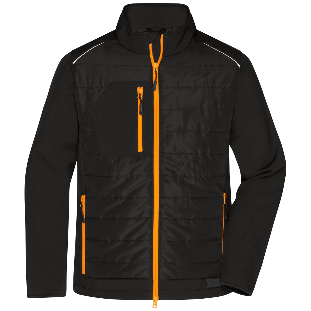 James & Nicholson Softshelljacke Materialmix Herren JN1820 Gr. XL black/neon-orange