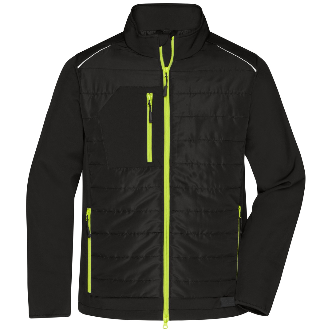 James & Nicholson Softshelljacke Materialmix Herren JN1820 Gr. XL black/neon-yellow