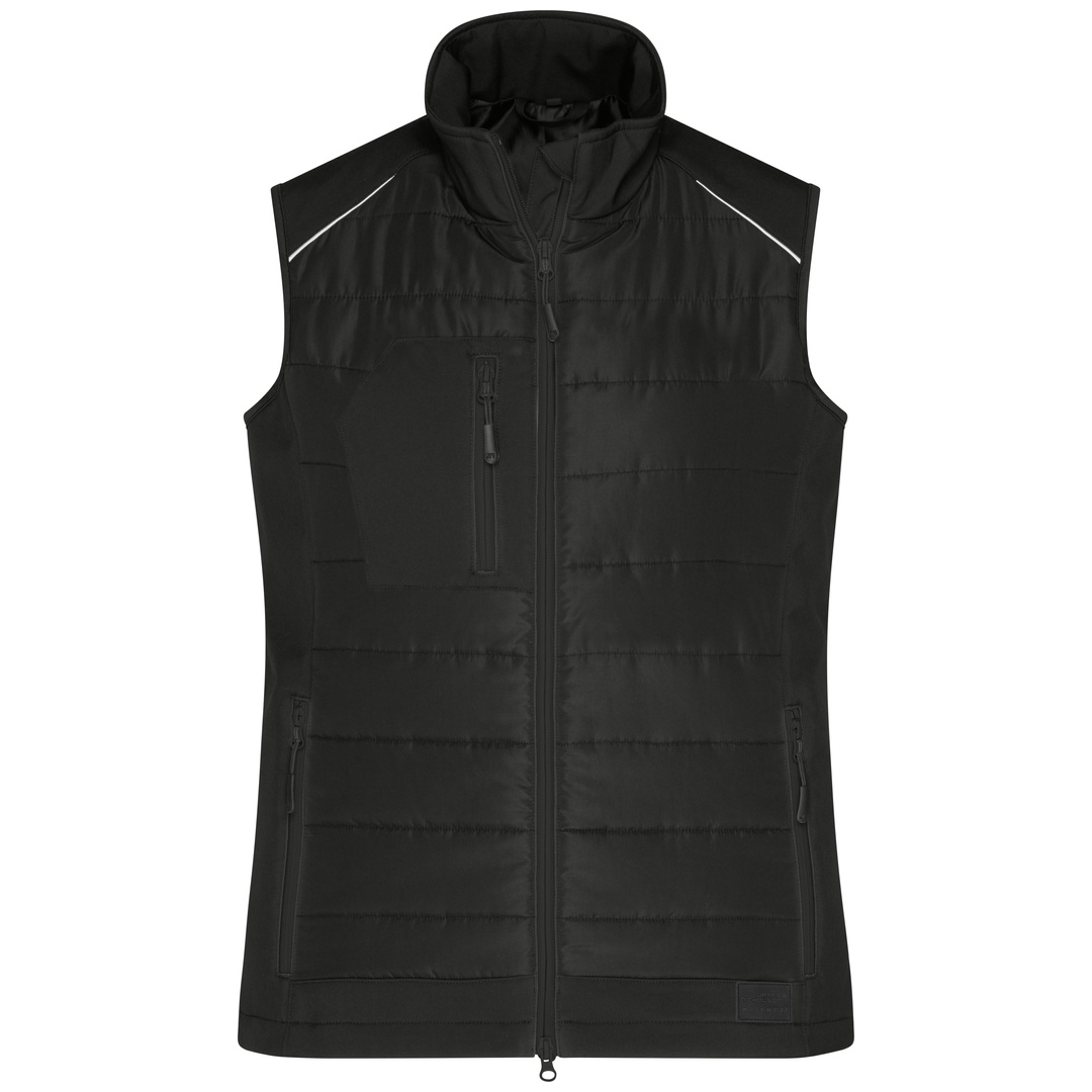 James & Nicholson Softshellweste Materialmix Damen JN1821 Gr. S black/black