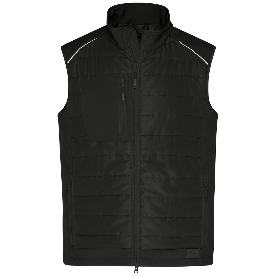 James & Nicholson Softshellweste Materialmix Herren JN1822 Gr. M black/black