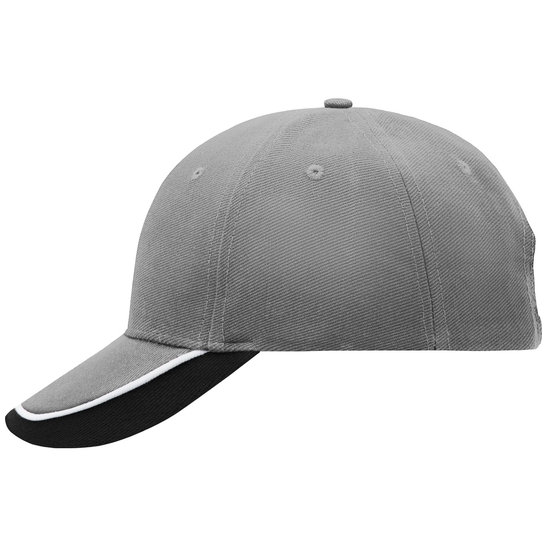 myrtle beach 6 Panel Kappe dreifarbig MB049 Einheitsgröße light-grey/white/black
