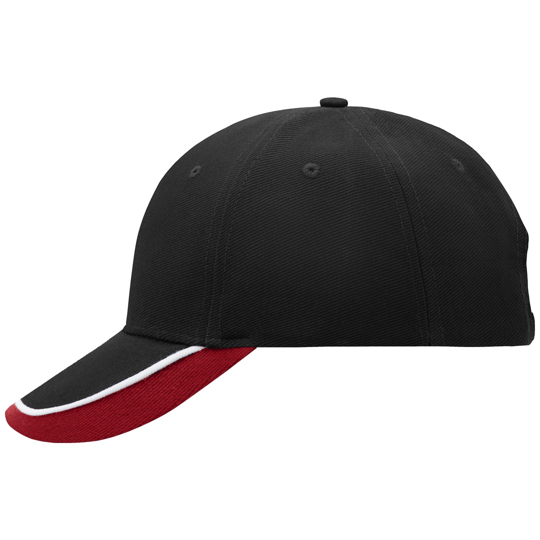 myrtle beach 6 Panel Kappe dreifarbig MB049 Einheitsgröße black/white/red
